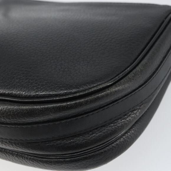 Burberrys Shoulder Bag Leather Black Gold Auth ep12303